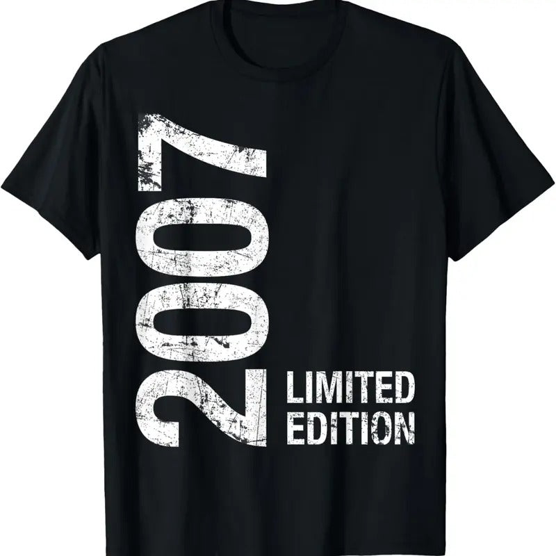 100% Cotton 17th Birthday Gifts Men Boy Girl 17 Years Old Vintage 2007 T-Shirt