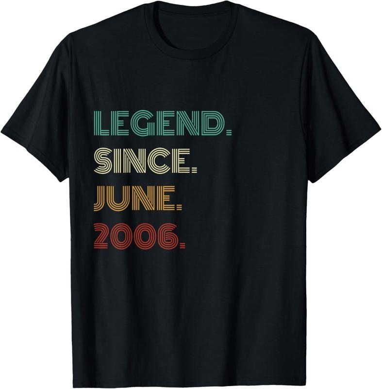 100% Cotton 19 Years Old Legend Since June 2006 19th Birthday T-Shirt
