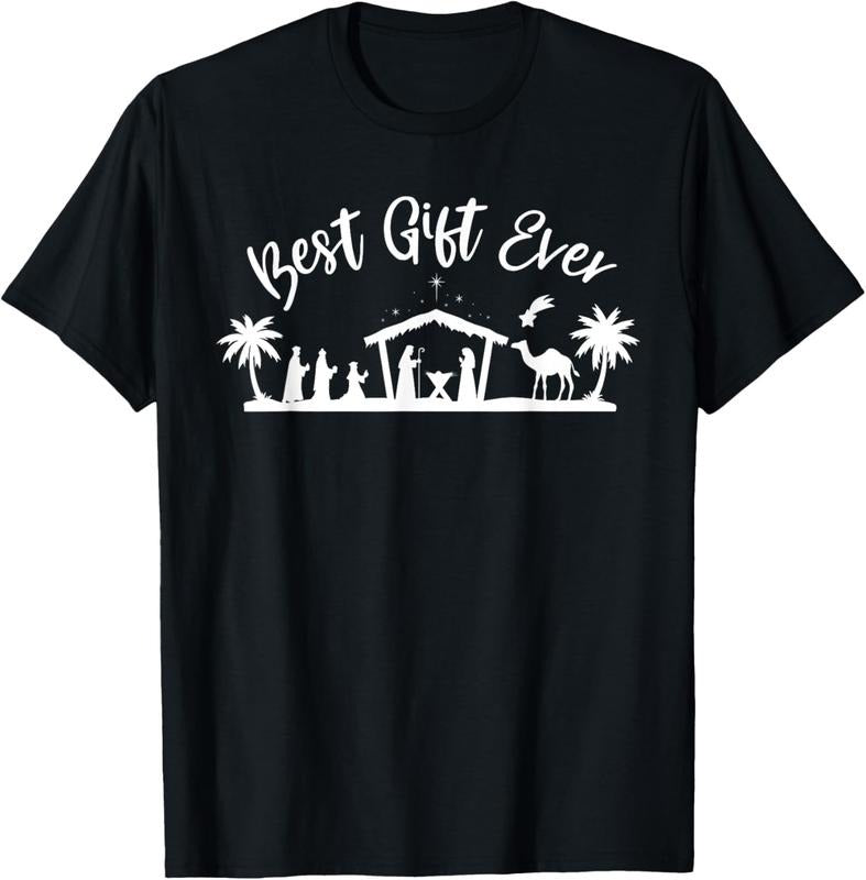 100% Cotton Best Ever Christmas Cool Jesus Nativity Scene Christian T-Shirt