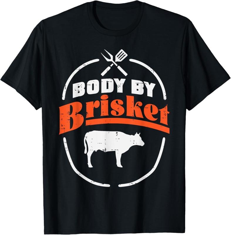 100% Cotton Body By Brisket Funny Bbq Barbecue Meat Grill Men Women T-Shirt