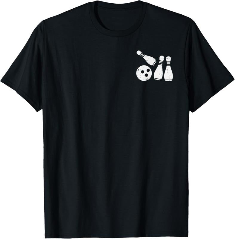 100% Cotton Bowling Pocket Sports Bowler Team Women Men Boys Girls T-Shirt