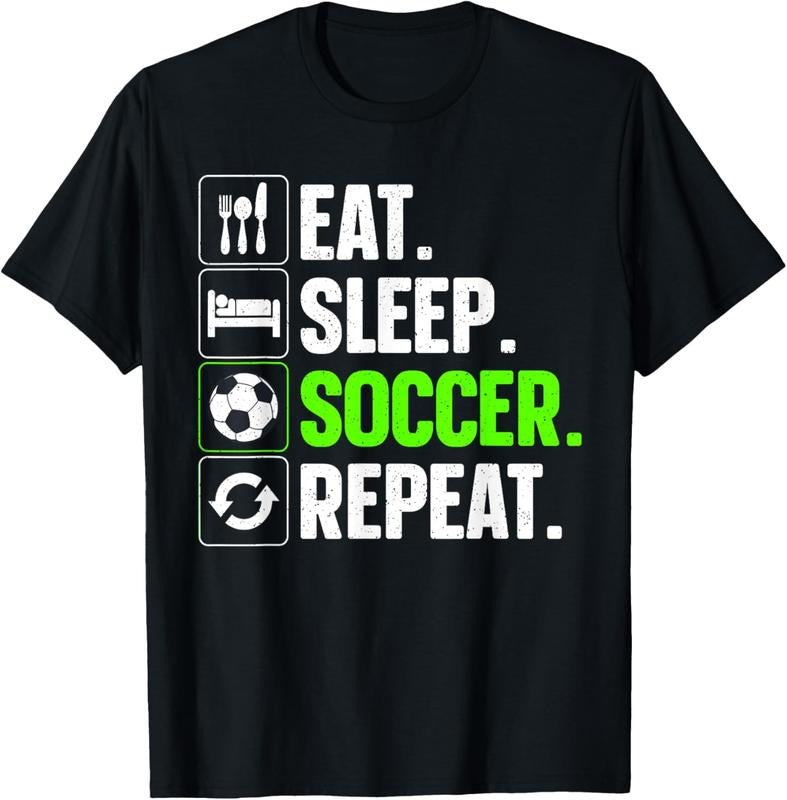 100% Cotton Cool Soccer Art For Men Women Team Sport Soccer Player T-Shirt