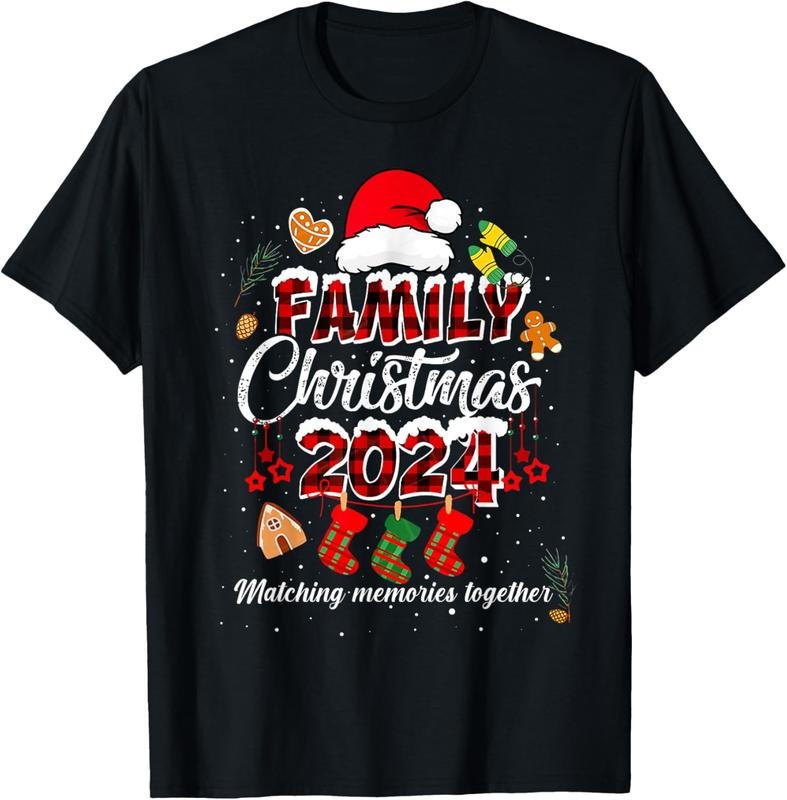 100% Cotton Family Christmas 2024 Matching Outfit Xmas Squad Santa Group Shirt T-Shirt