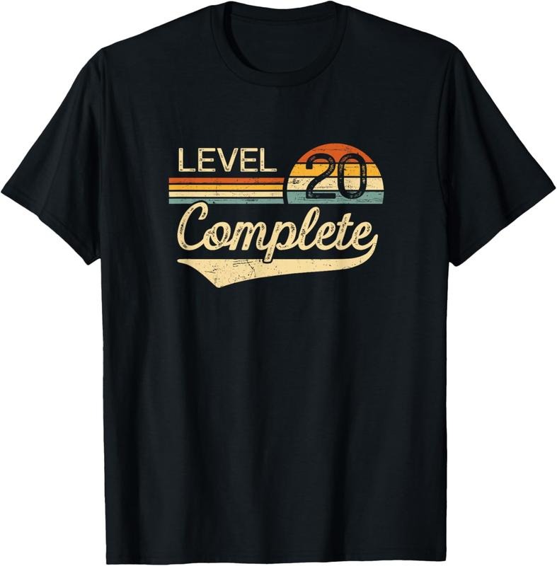 100% Cotton Level 20 Complete Vintage 20th Wedding Anniversary T-Shirt