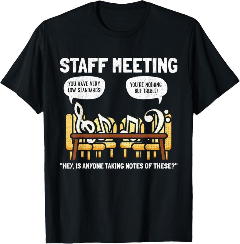 100% Cotton Music Theory Musician Music Teacher Funny Musical Notes T-Shirt
