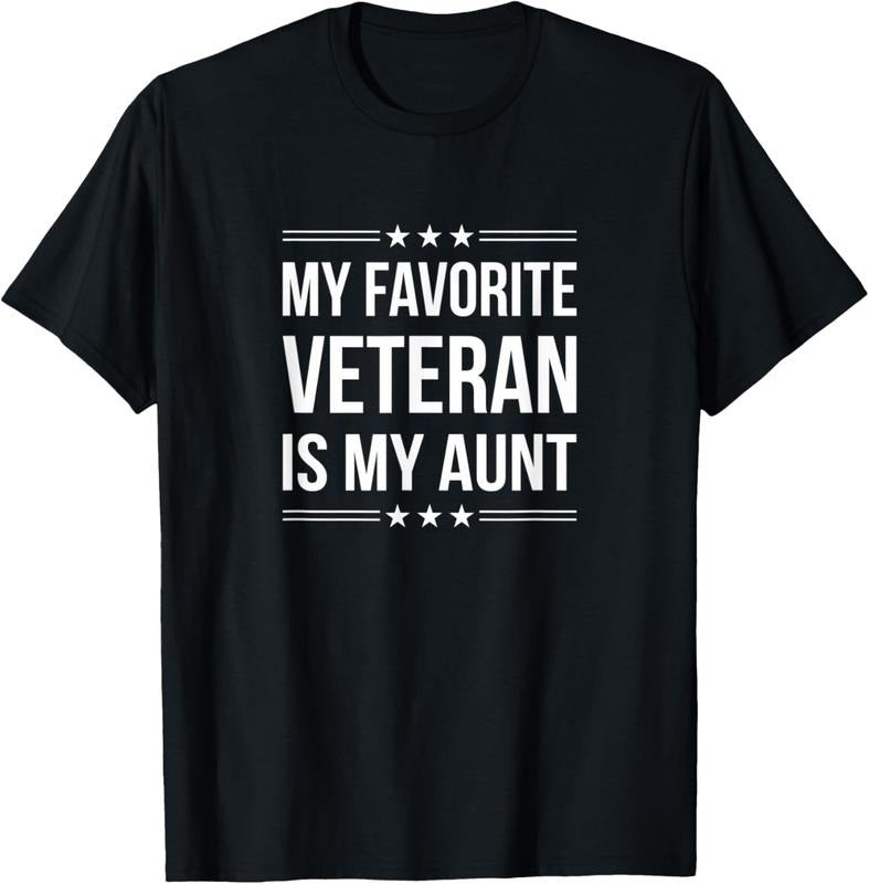100% Cotton My Favorite Veteran Is My Aunt T-Shirt