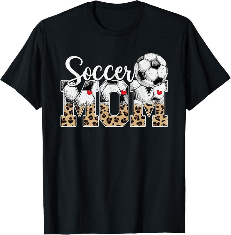 100% Cotton Soccer Mama Mom Mother Mother's Day Cheering Boy Sport T-Shirt