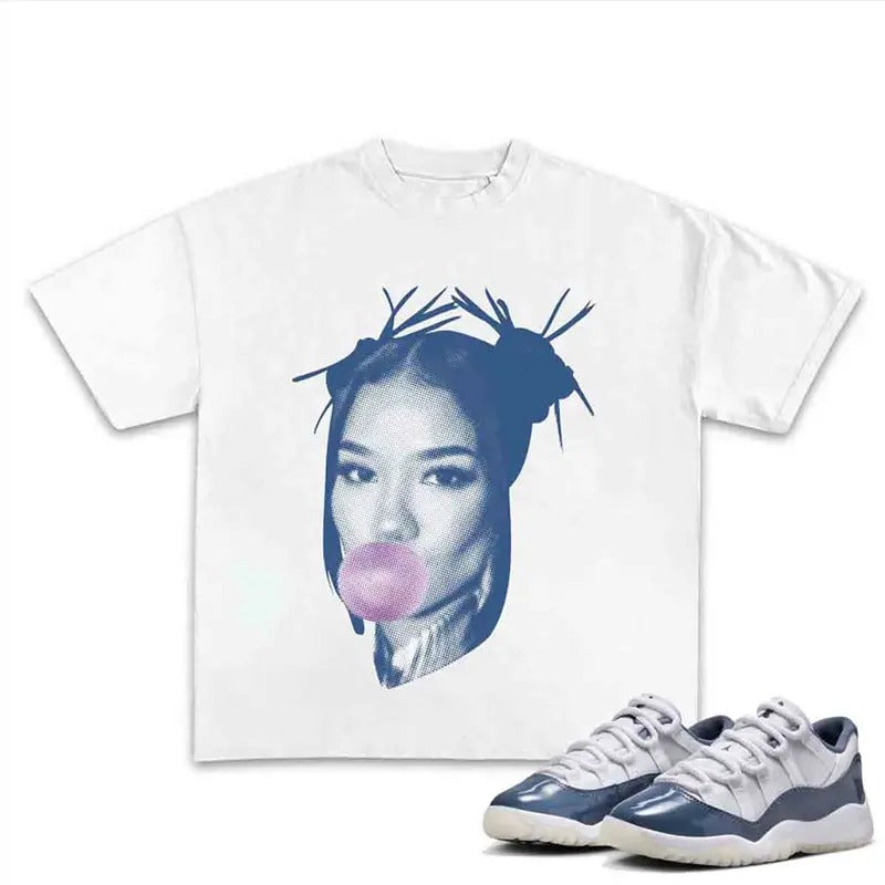 11S Diffused Blue Unisex Shirt, NeNe Bubble Gum T-shirt, Shirt To Match Sneaker Oversized Clothe Cotton Menswear Streetwear Top Tshirt