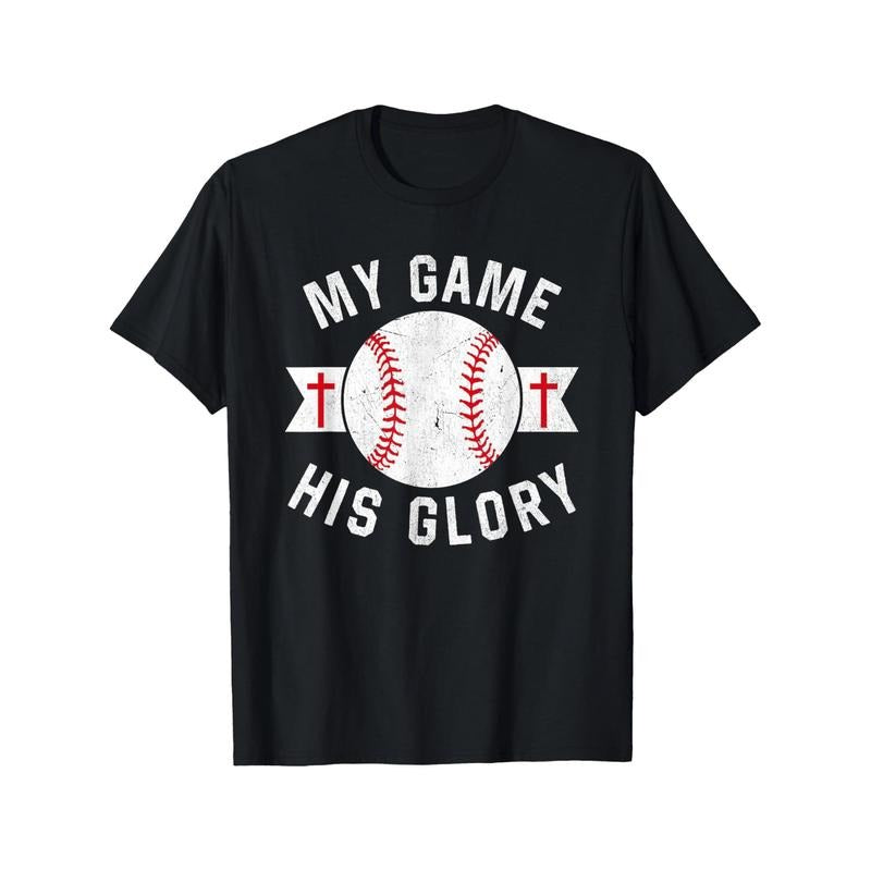 1pc Men'S Baseball Graphic T-Shirt - 100% Cotton Crew Neck, Short Sleeve, All-Season Sports Tee, Non-Stretch Fabric, Casual Printed Top for Adults made in usa