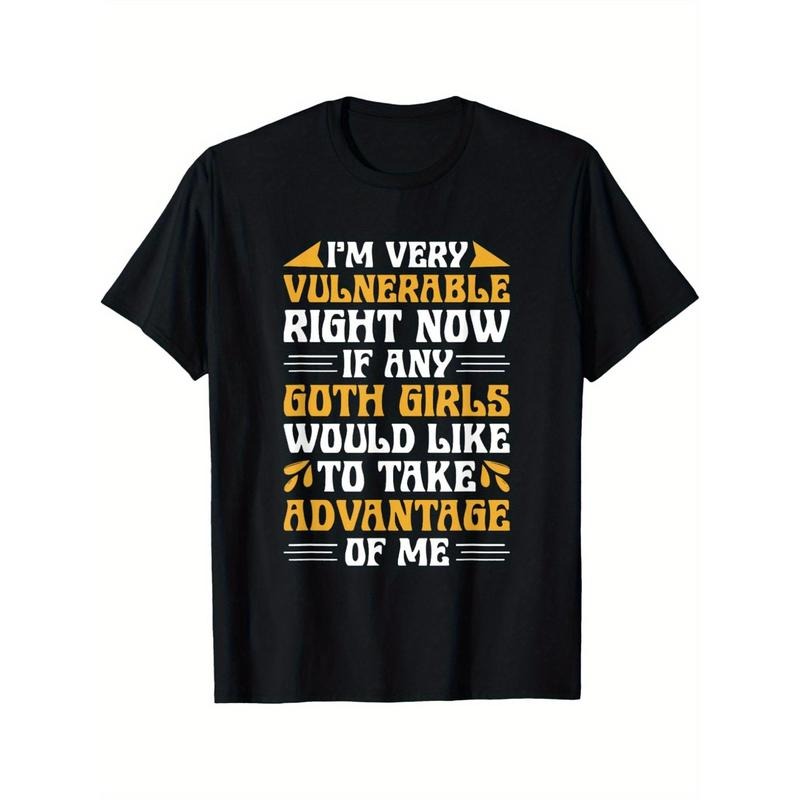 1pc Men'S Casual 100% Cotton T-Shirt, 220g Round Neck, Short Sleeve, Loose Fit, Heat Transfer Printed Funny Quote, Knit Fabric, All Seasons, Made in USA made in usa