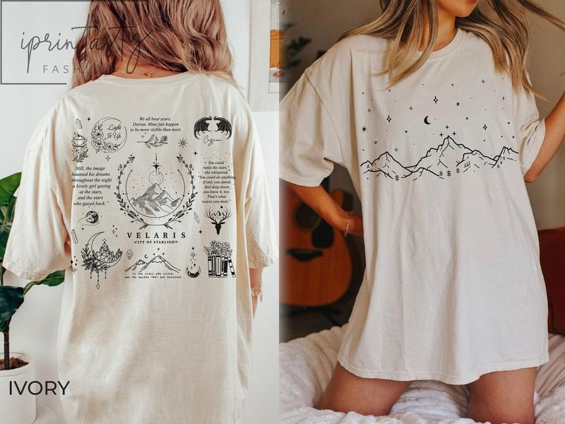 2 Slide Design, SJM graphics t-shirt, Velaris shirt, SJM T-shirt, A Court of Thorns and Roses Court, iprintasty, SJM fan shirt, Sjm merch