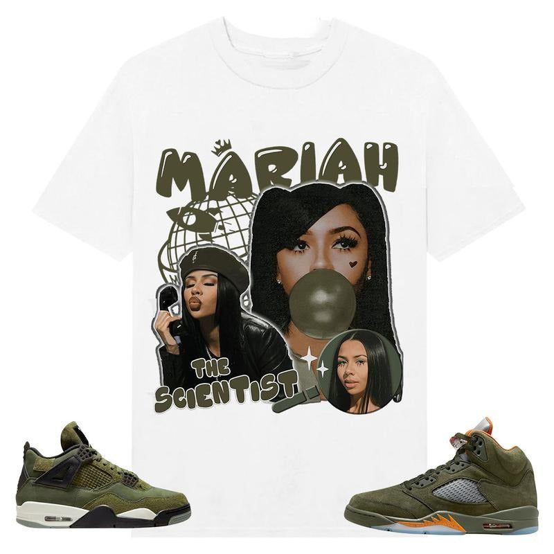 A J 5 Olive Unisex Shirt, Mariah TS, Shirt To Match Sneaker Color Whitestyle{n002}2