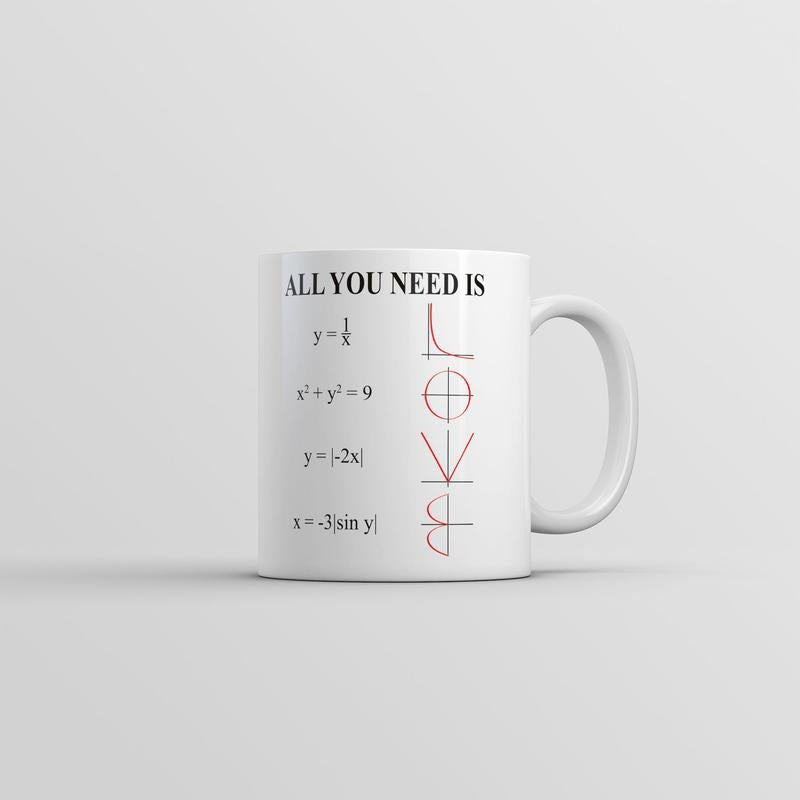 All You Need Is Love Equation Mug Funny Math Graphic Coffee Cup-11oz Funny Coffee Mugs Ceramic Printed Drinkware Cup
