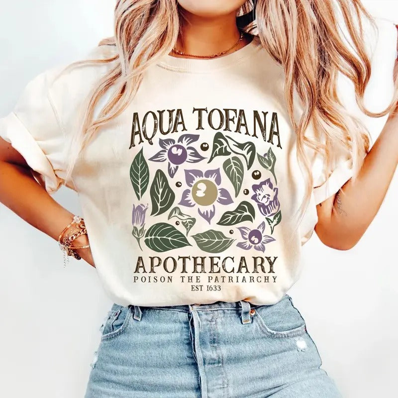 Aqua Tofana Shirt, Aqua Tofana Apothecary Shirt, Poison The Patriarchy, Feminist Shirt, Unisex Short Sleeve Tee