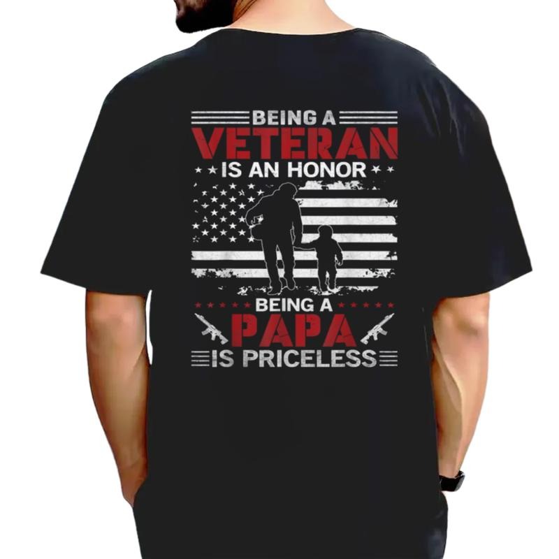 Being A Veteran Is An Honor Being A Grandpa Is Priceless T Shirt, Grandpa Gift, Patriotic Shirt, Fathers Day Gift, Unisex Short Sleeve Tee, Crewneck Top