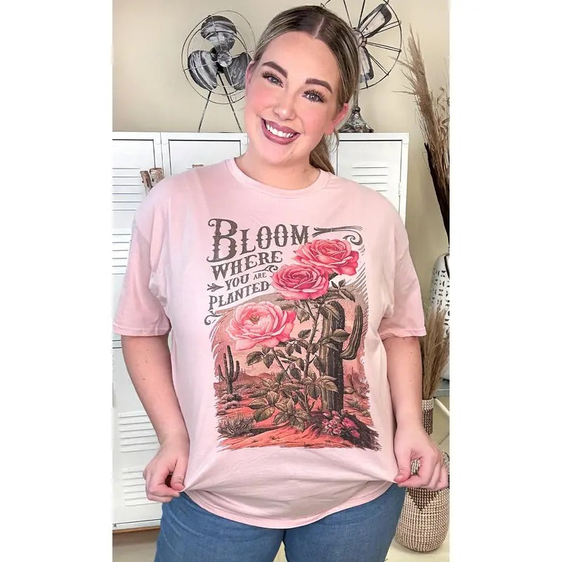 Bloom Where You Were Planted Christian Graphic T-Shirt