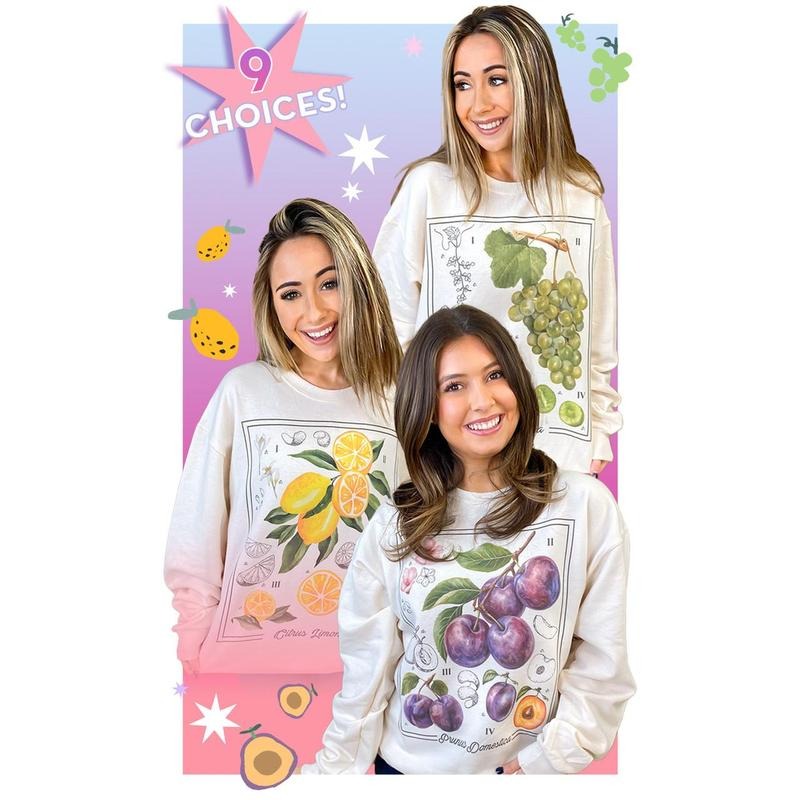 Botanical Fruit Graphic Sweatshirt Tik Tok