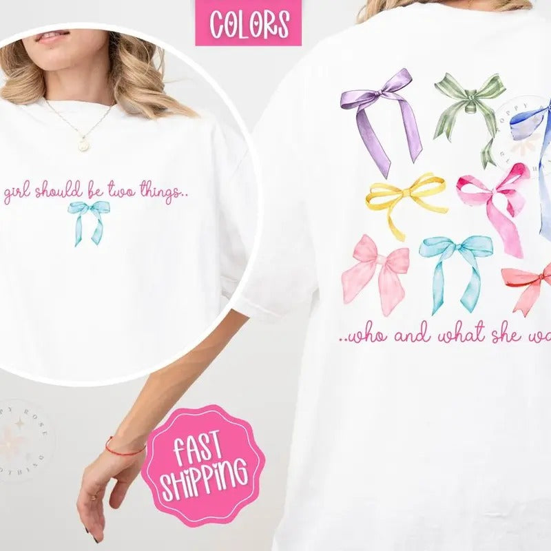 Bow Shirt , Coquette Tshirt, Women's Graphic Tee, shirt summer see, shirt hot tiktok trend