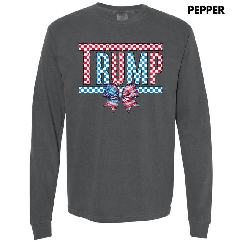 Checkered TRUMP Long Sleeve Comfort Colors T-Shirt 'NLB'