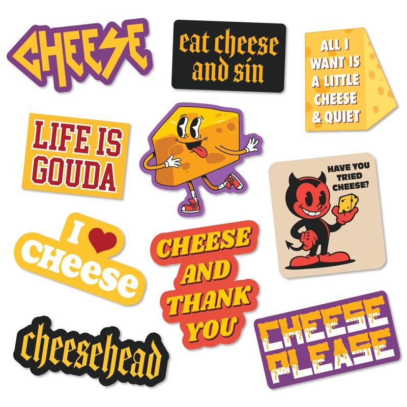 Cheese Stickers Extra Large Stickers for Adults Funny Adhesives with Memes Sarcastic Funny Food Multi