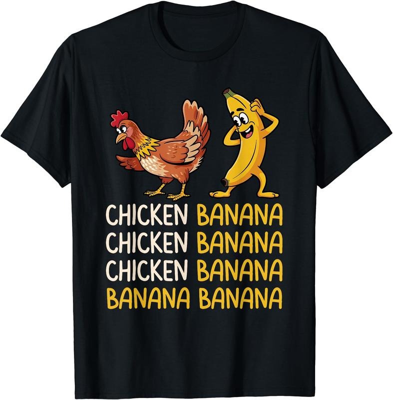 Chicken Banana T-Shirt | Unisex Cotton Tee Gift, Crewneck, Short Sleeve