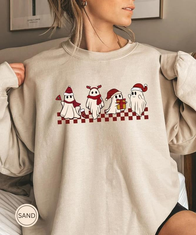 Christmas Halloween Sweatshirt Merry Christmas Sweat Shirt Christmas Ghosts Christmas Halloween Sweatshirt Very Merry Christmas Shirt Fall Shirt