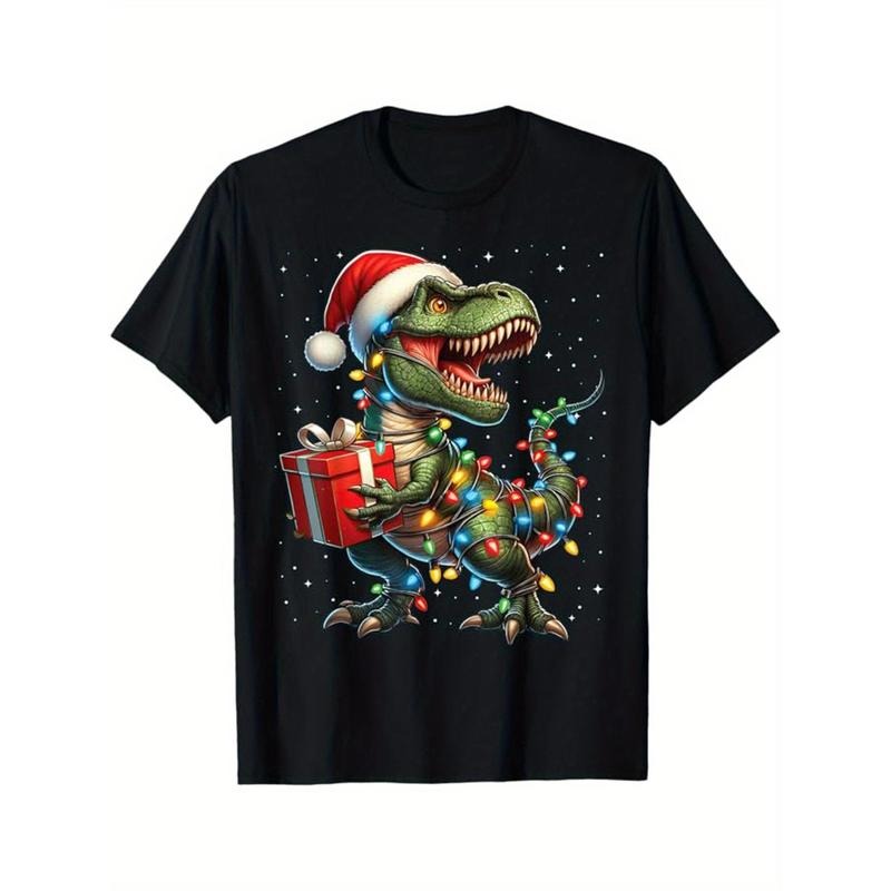 Christmas Printed, Men's Cotton T-shirt, Graphic Tee Men's Xmas Outdoor Clothes, Men's Clothing, Casual Short Sleeve Crew Neck T-shirt, Tops For Men, Gift For Men made in usastyle{n002}3