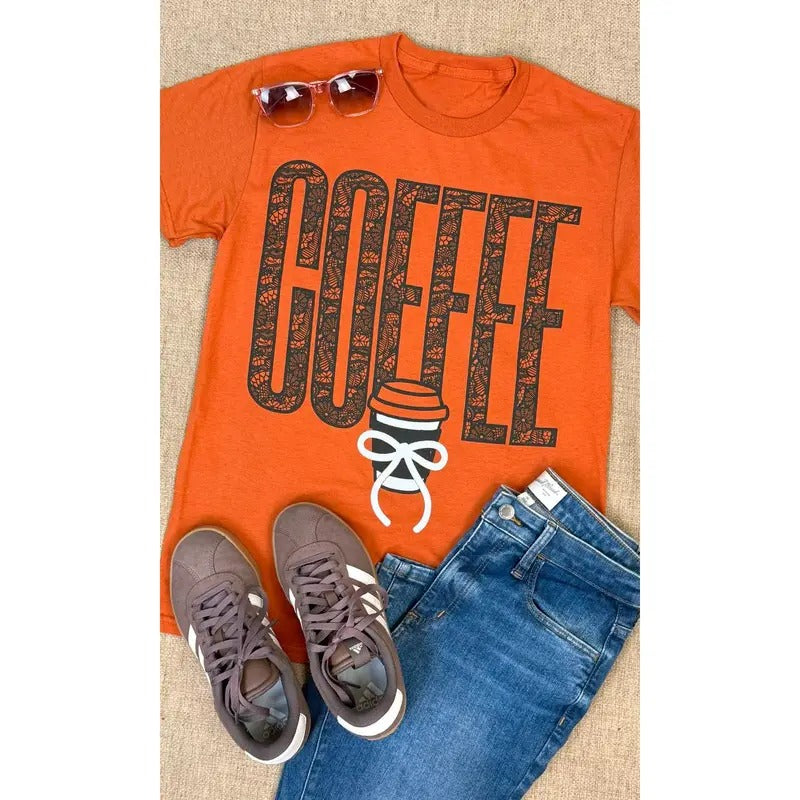 Coffee Lace Graphic T-Shirt