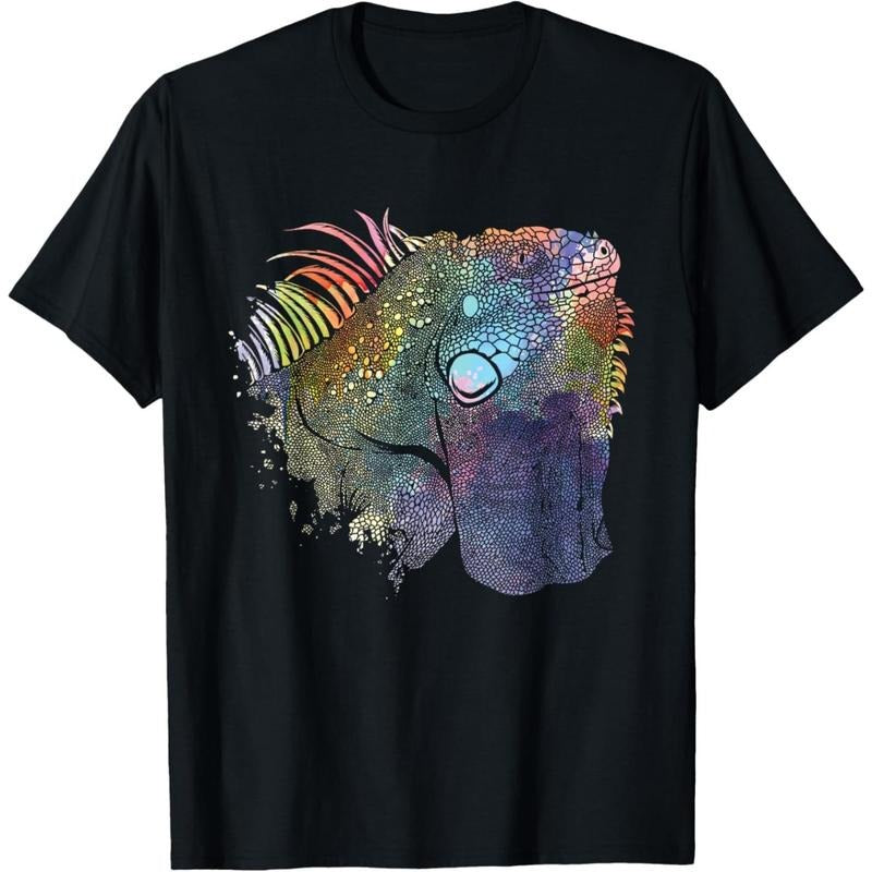 Colorful Iguana - Reptile Lover Herpetology Herpetologist T-Shirt made in usa