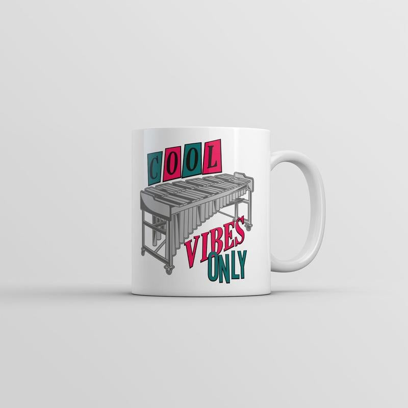 Cool Vibes Only Mug Funny Sarcastic Music Graphic Coffee Cup-11oz Funny Coffee Mugs Ceramic Printed Drinkware Cup