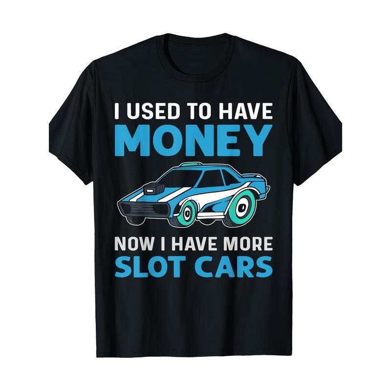 Cotton Crew Neck T-Shirt, Vintage Track & Groove Mini Race Car Graphic, Regular Fit, Short Sleeve, Geometric Pattern, Slight Stretch, with 100% Cotton 220g Fabric, for Casual Weekend Wear, All-Season Knit Pullover Made in USA