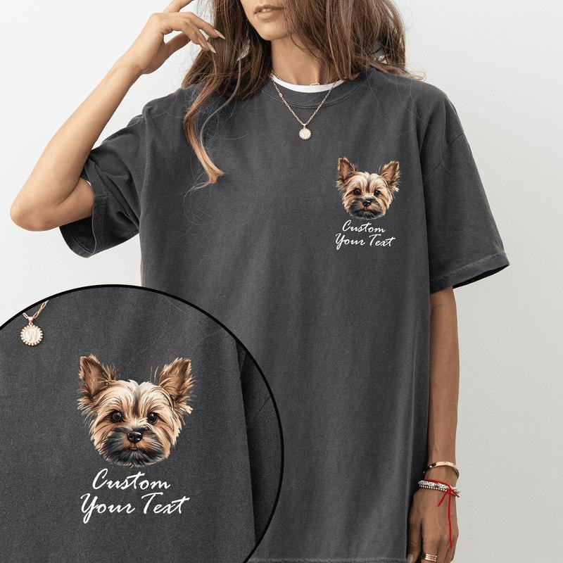 Custom Dog Face Comfort Colors Shirt, Personalized Pet Graphic Tee, Name Custom Dog Unhinged Tees, Dog Lover Shirt, Gifts for Dog Owners