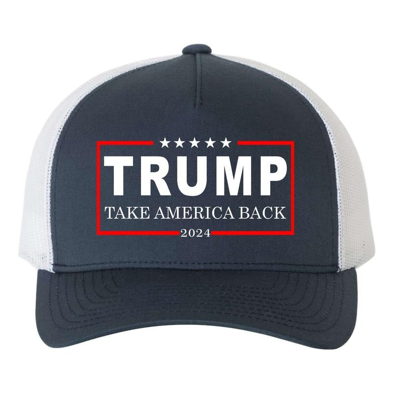 Donald Trump 2024 Take America Back USA United States Yupoong Adult 5-Panel Trucker Hat