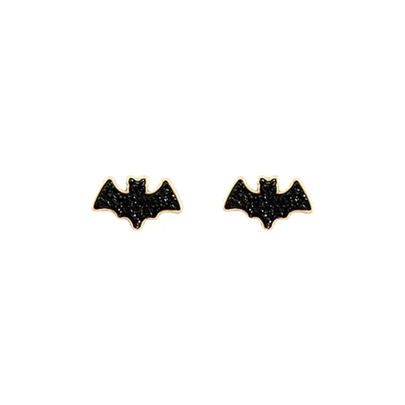 Druzy Bat Stud Earrings