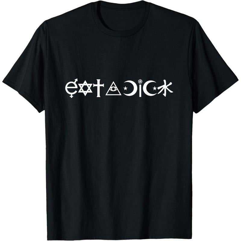 Eat a Dick - Coexist Parody Shirt white text T-Shirt made in usa