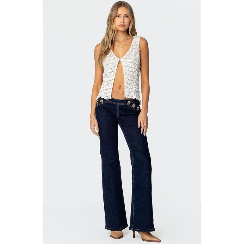 Edikted Women's Alison Low Rise Flared Jeans