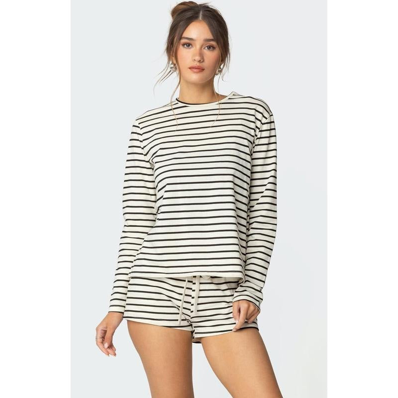 Edikted Women's Jordyn Striped Long Sleeve T-Shirt