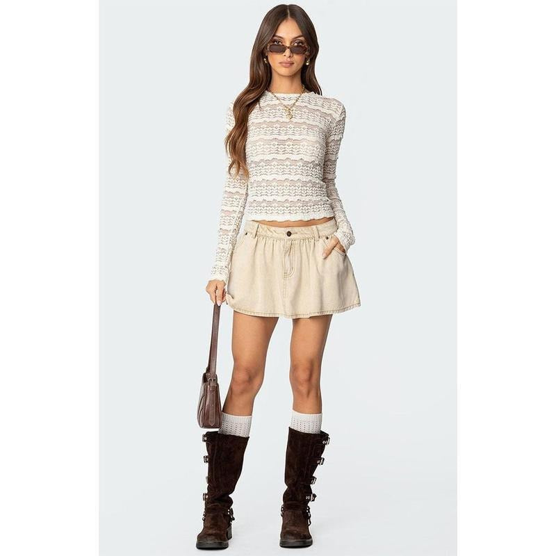Edikted Women's Peyton Flared Denim Mini Skirt - Multicolor