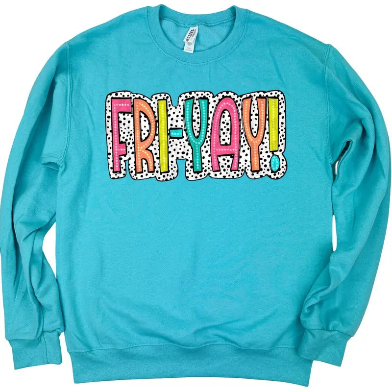 FRI-YAY Neon Spotted Sweatshirt