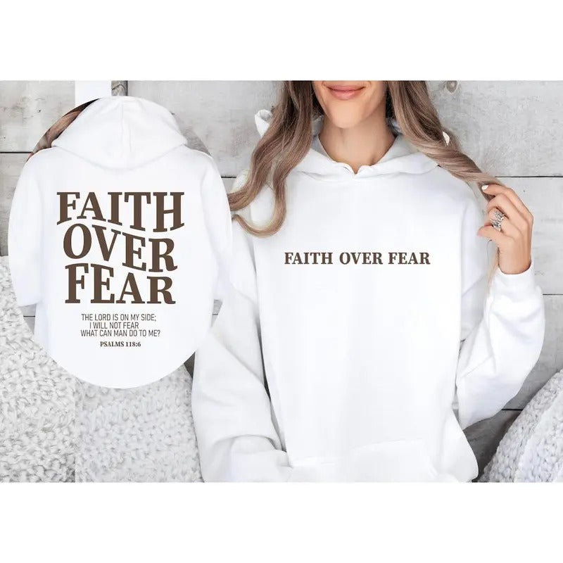 Faith Over Fear Christian Sweatshirt-Hoodie,Christian Sweatshirt,Jesus Hoodie