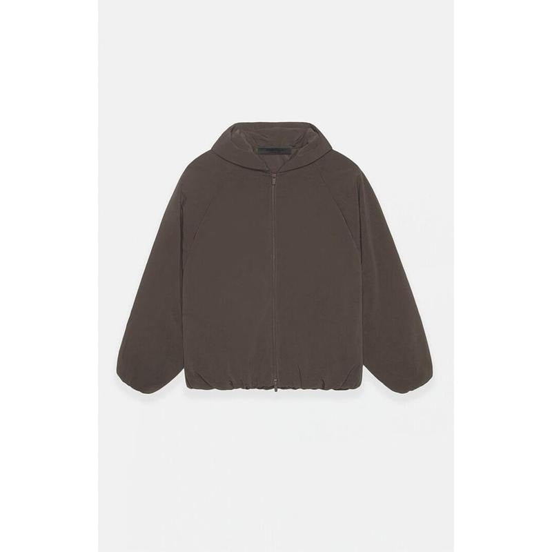 Fear of God Essentials Men's Brown Military Nylon Hooded Bomber Jacket