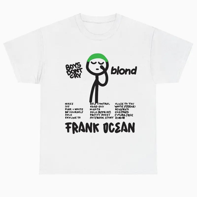 Frank Ocean Blond Boy Don't Cry Shirt Rapper Graphic Tee Shirt Vintage Rap Hip Hop Merch Oversized Heavy Cotton Men Women Menswear Top