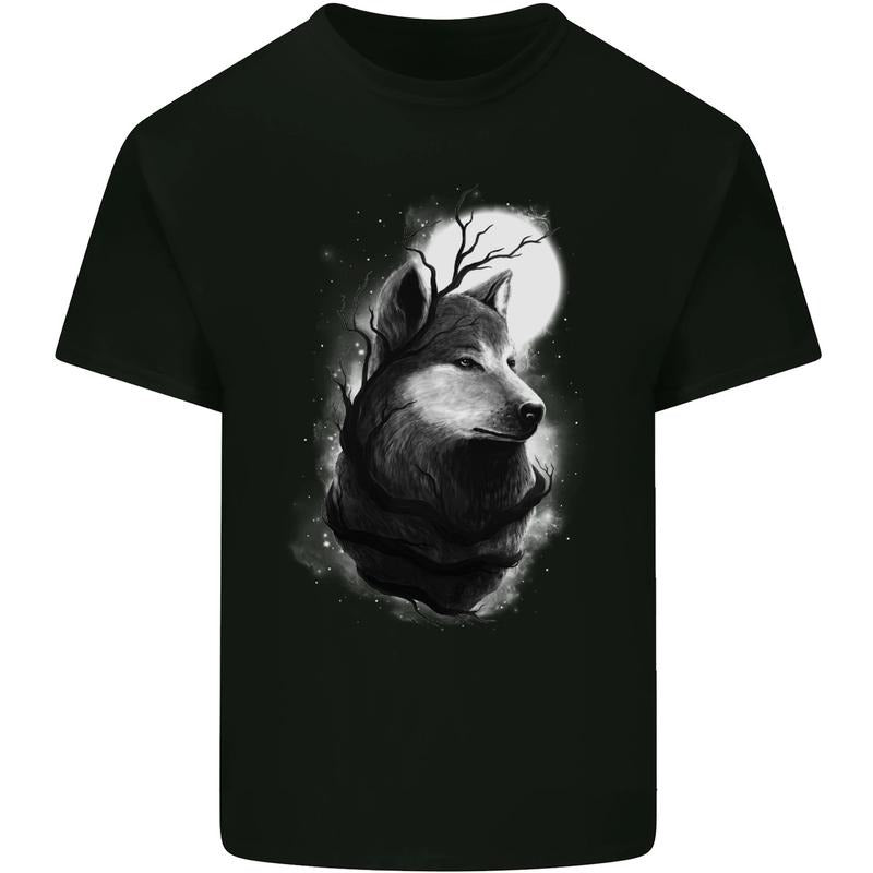Full Moon Wolf Werewolves Wolves Mens Cotton T-Shirt Tee Top Made in USA