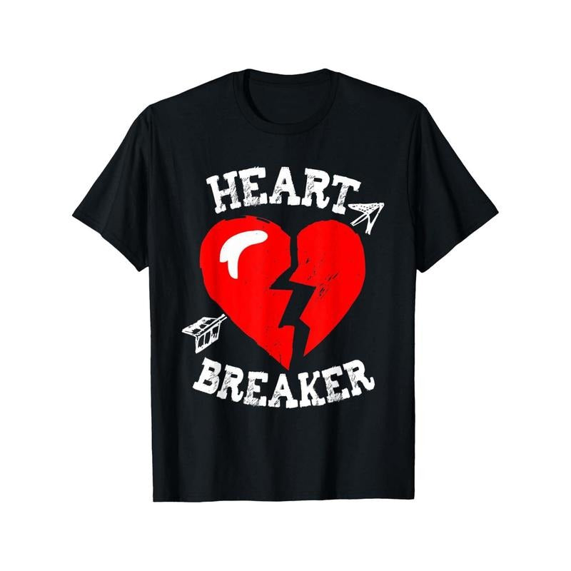 Funny 'Heart Breaker' Men's T-Shirt - 100% Cotton, Short Sleeve, Perfect for Valentine's Day & Casual Wear made in usastyle{n002}3