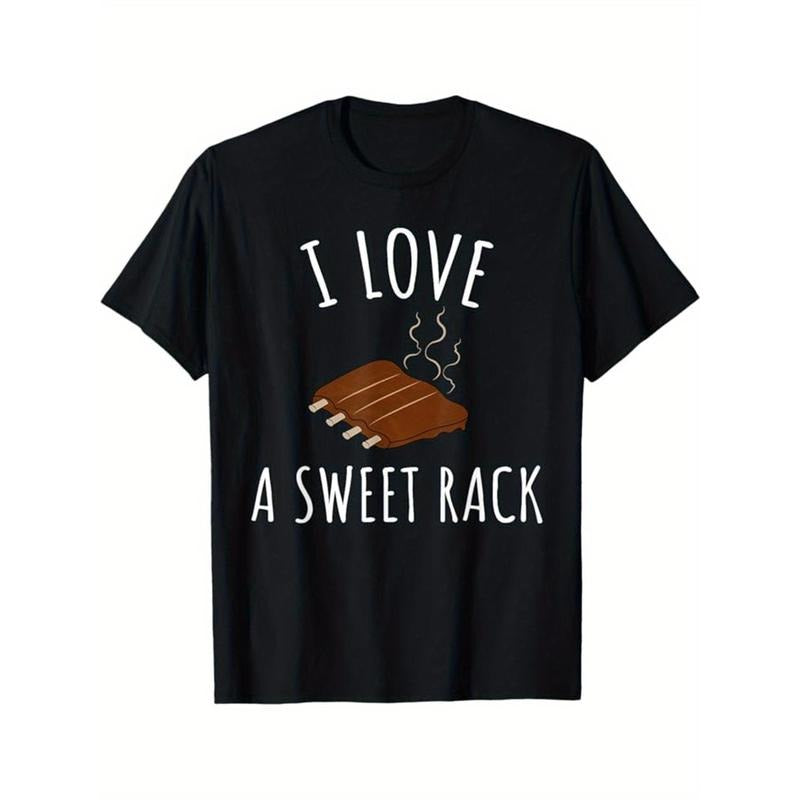 Funny BBQ Printed Men's Cotton Graphic T-shirt, Casual Short Sleeve Crew Neck T-shirt, Men's Tee For Outdoor made in usastyle{n002}3