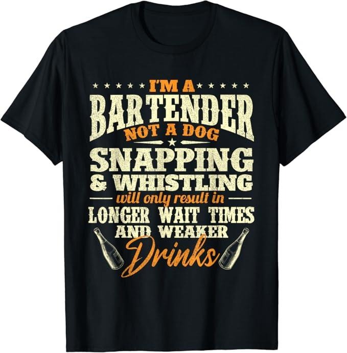 Funny Bar Shirts, I'm A Bartender Not A Dog T-Shirt Menswear Top - Funny Shirts For Night Out Casual Classic