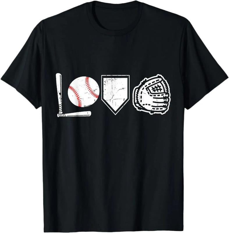 Funny Baseball Shirt, I Love Baseball T-Shirt Baseball Casual Clothing Casual Clothing