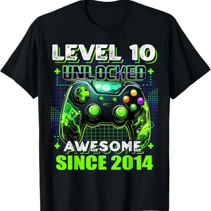 Funny Birthday Shirts, 10th Birthday Gamer 10 Year Old Funny Bday Boy Ten Son T-Shirt For Men - Menswear Top