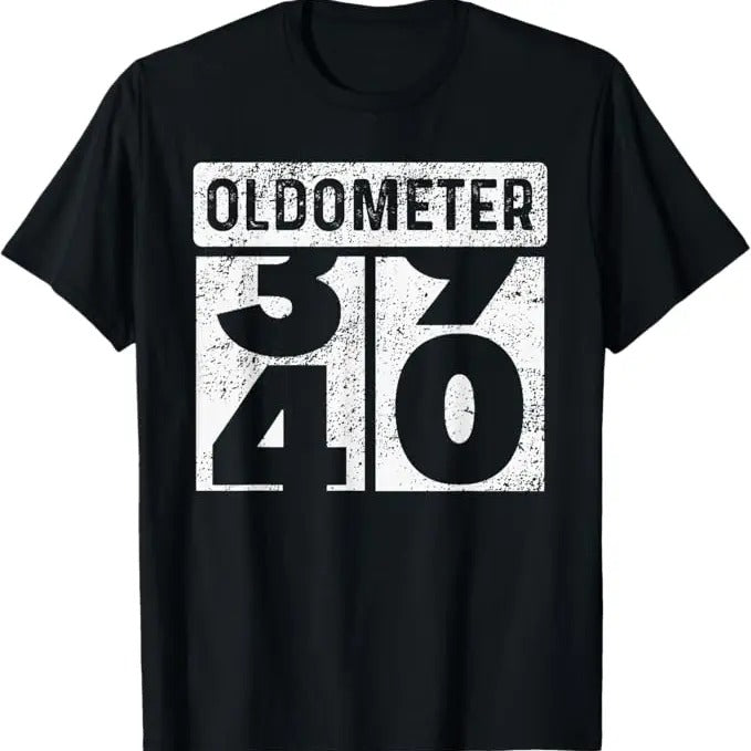 Funny Birthday Shirts, Oldometer Odometer Funny 40th Birthday Gift 40 yrs Old Joke T-Shirt - Menswear Top