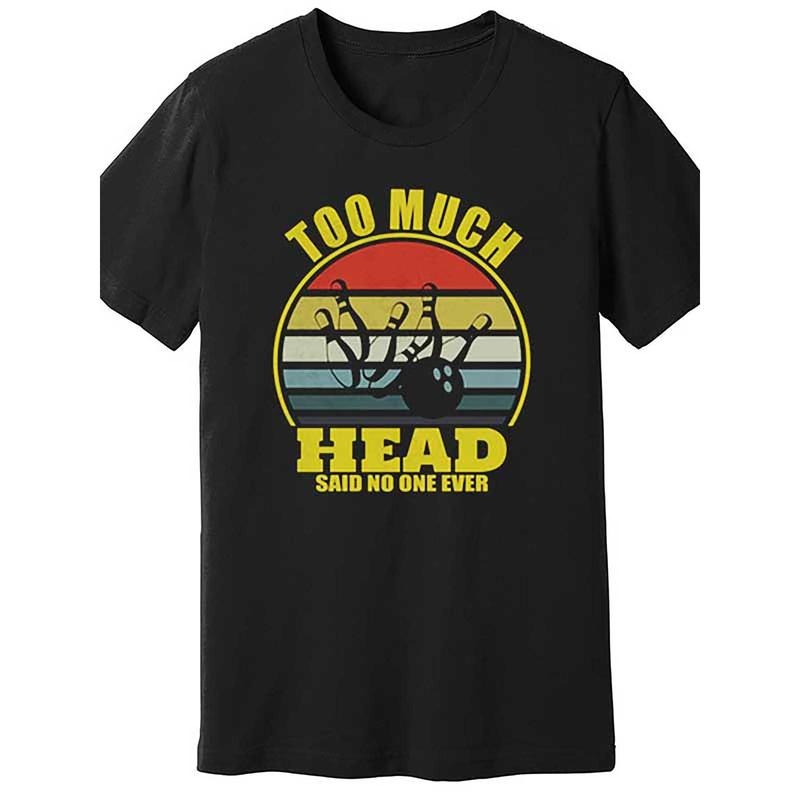 Funny Bowling Graphic Men's T-Shirt - Soft Cotton, Short Sleeve, Crew Neck, Casual Fit - Black made in usa